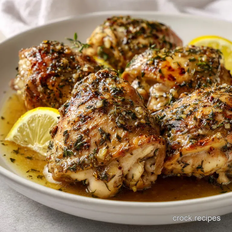 Slow Cooker Chicken Thighs - Herbed Lemon Garlic