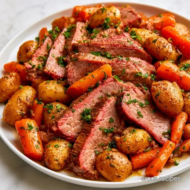 Thick slices of juicy pink beef atop vibrant green cabbage with a rich, dark brown reduction drizzled over the top.