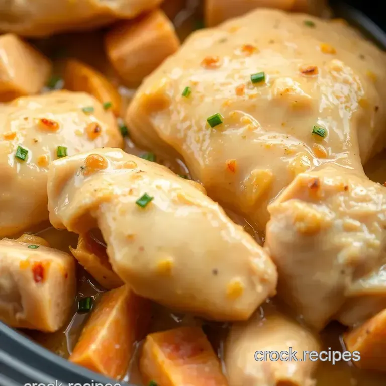 Slow Cooker Frozen Chicken Delight: Effortless Weeknight Meal presentation