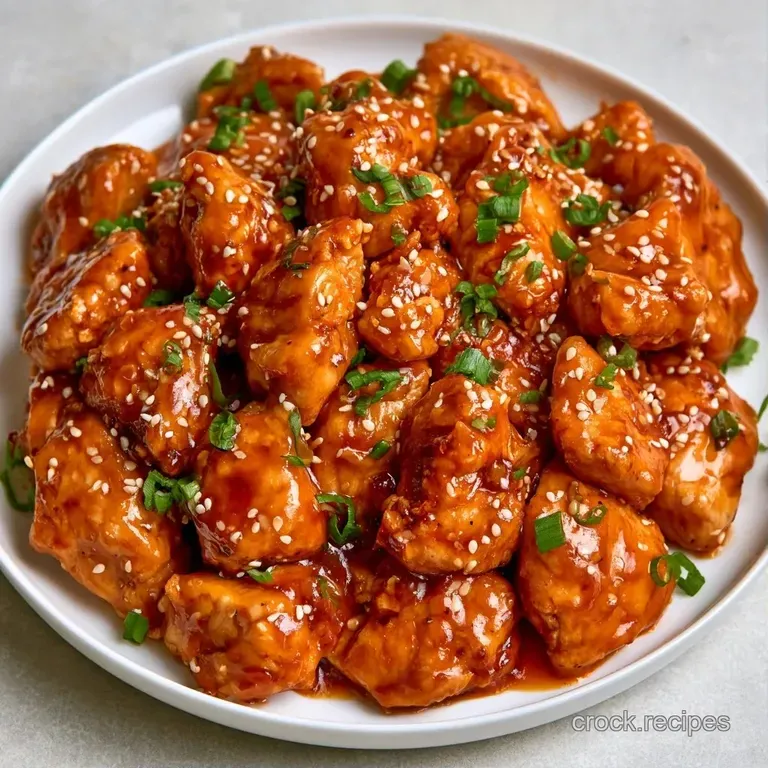 Glossy glazed chicken thighs atop a bed of fluffy white rice, garnished with thinly sliced bright green scallions.