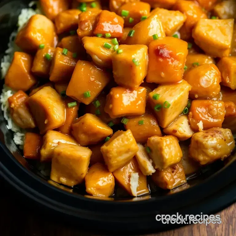 Slow Cooker Honey Garlic Chicken presentation