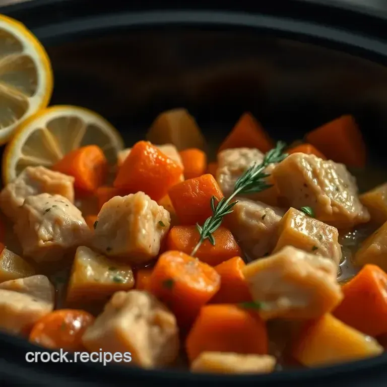Slow Cooker Lemon Herb Chicken & Vegetable Stew