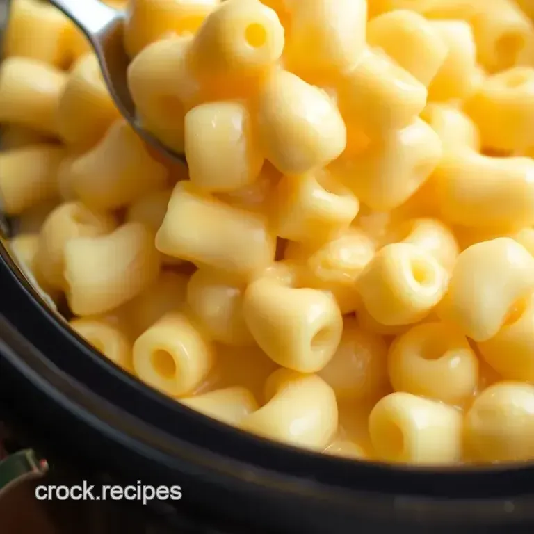 Creamy Crock Pot Velveeta Mac and Cheese presentation
