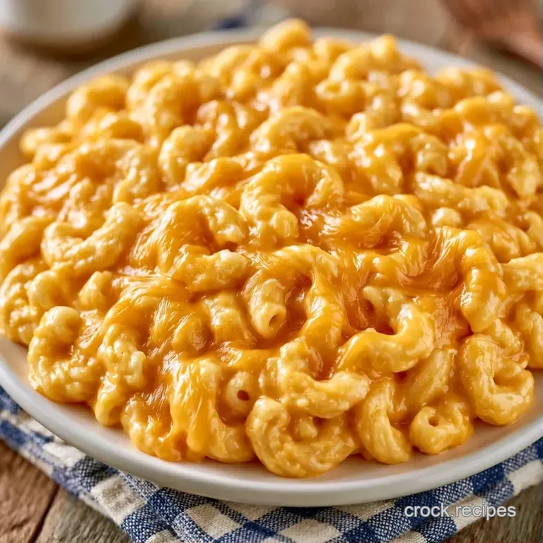 Gooey golden pasta served in a white porcelain bowl, garnished with fresh parsley and toasted breadcrumbs.