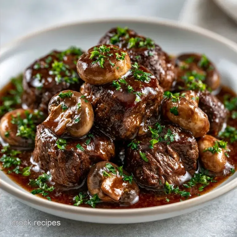 Hearty Slow Cooker Mushroom Steak Bites