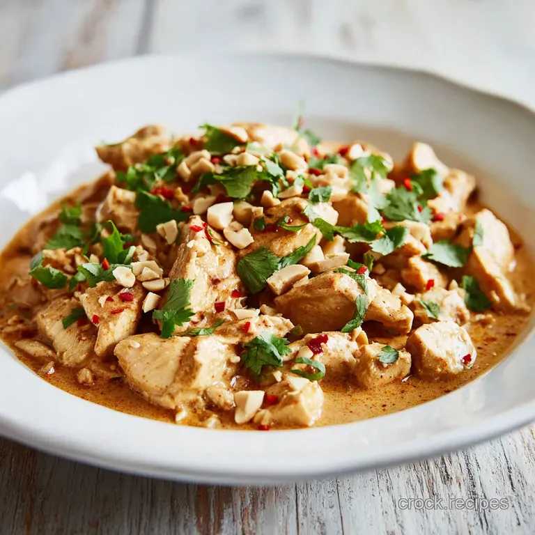 Slow Cooked Thai Peanut Chicken Crockpot Comfort Dish