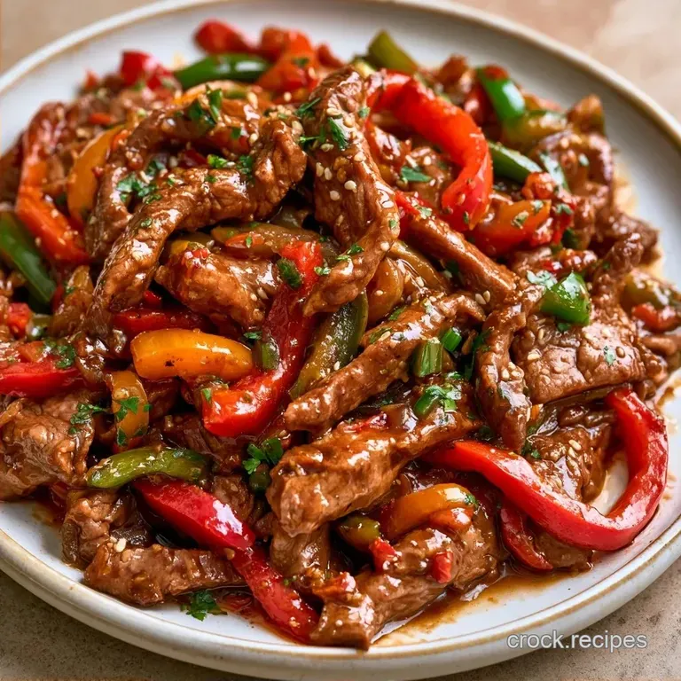 Slow Cooker Pepper Steak with Stewed Tomatoes