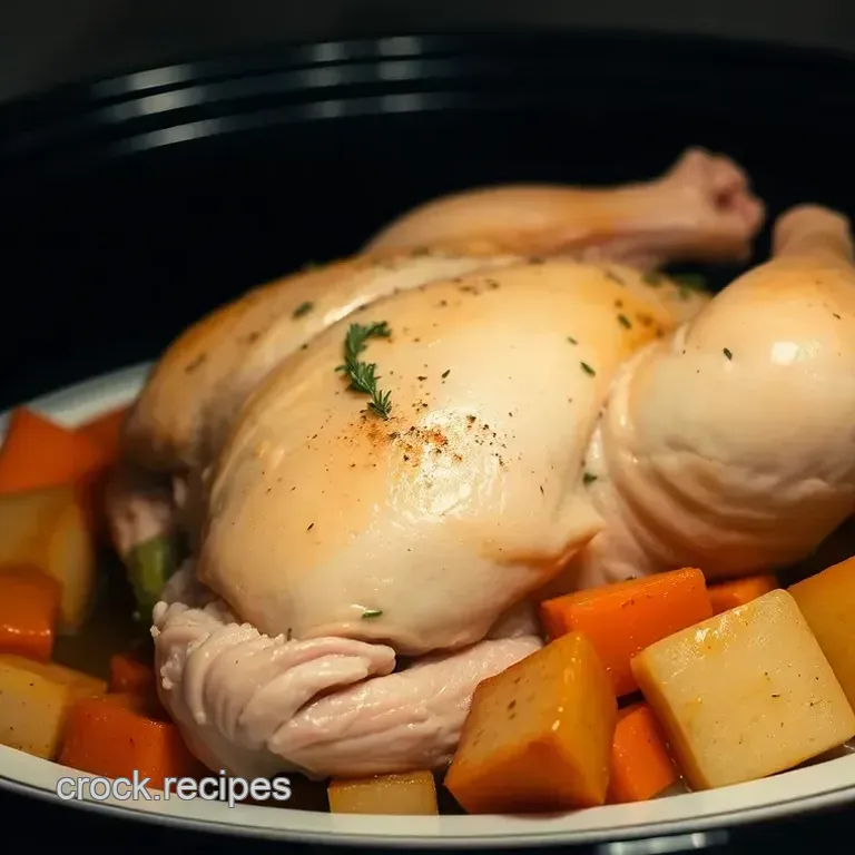 Slow Cooker Roast Chicken with Root Vegetables