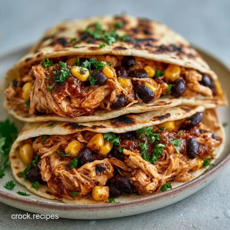 Slow Cooker Salsa Chicken Tacos with Black Beans