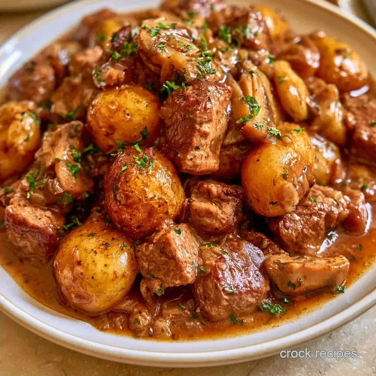 Slow Cooker Steak and Potatoes with Mushrooms