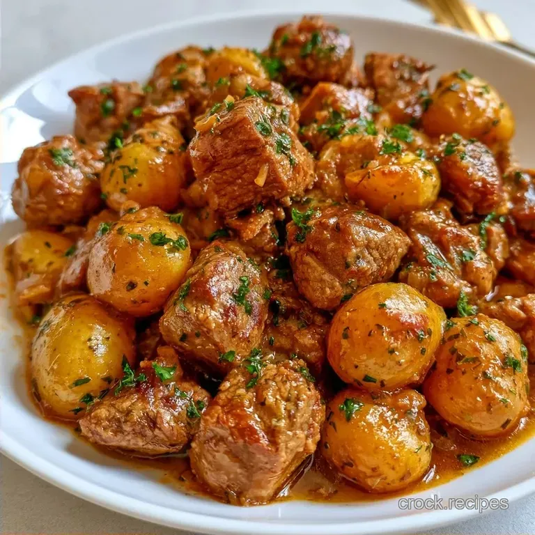 Slow Cooker Steak and Potatoes with Gold Potatoes