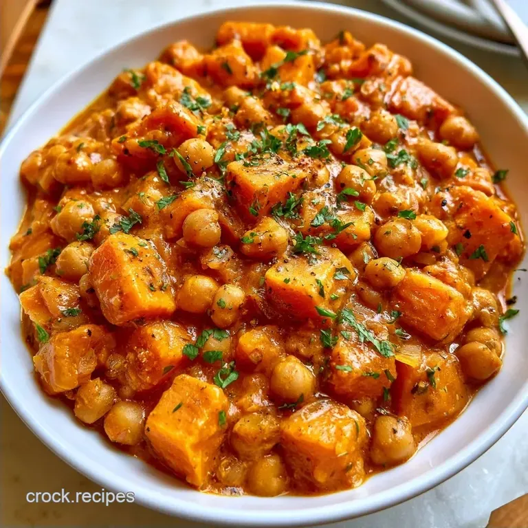 Slow Cooker Sweet Potato Chickpea Curry