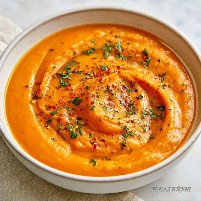 Slow Cooker Sweet Potato Soup with Carrots