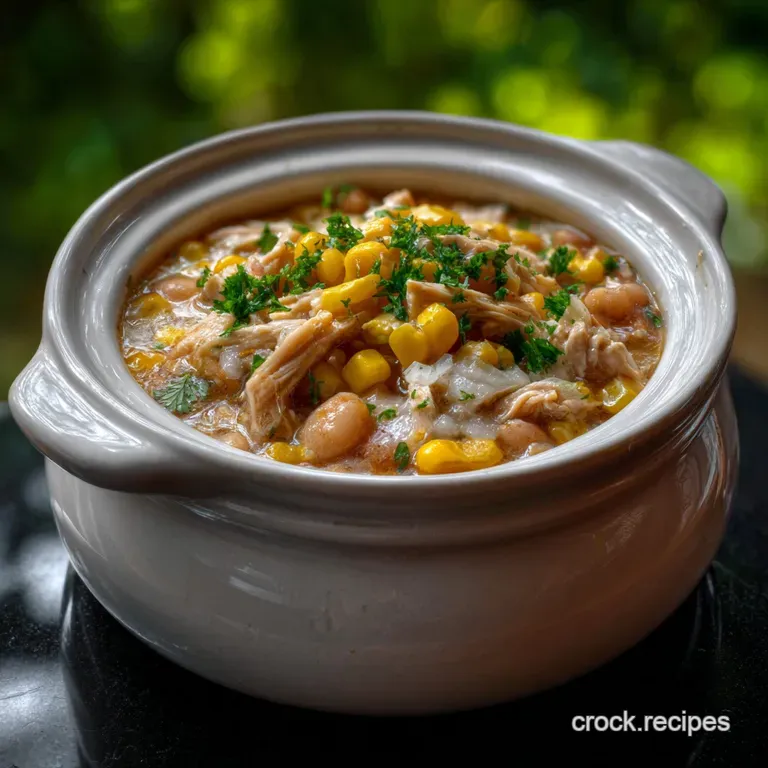 Velvety Slow Cooker White Chicken Chili presentation