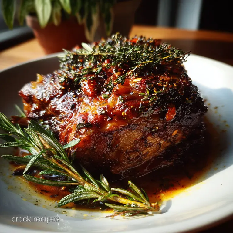 SlowBraised Lamb Shoulder with Ruby Port and Winter Herbs