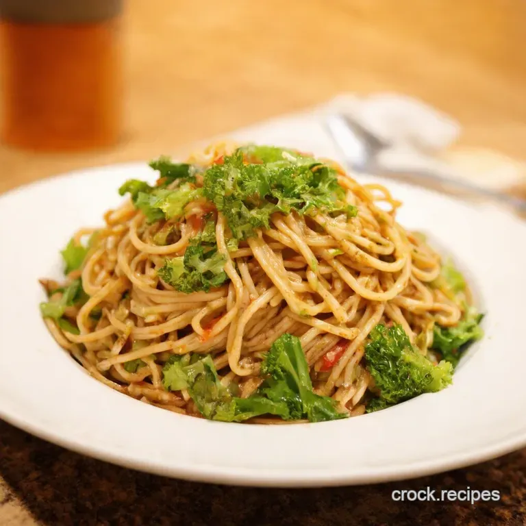 Slurptastic Sesame Ginger Cold Asian Noodle Salad presentation