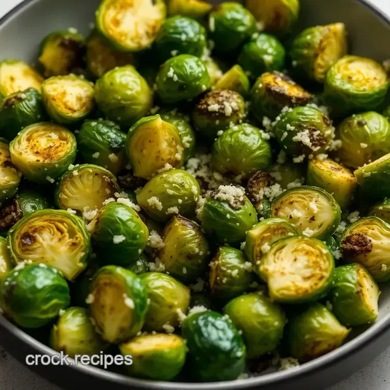 Smashed Brussels Sprouts with Garlic and Parmesan presentation