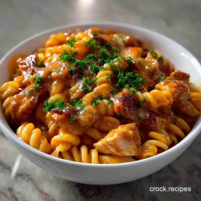 BBQ Chicken Pasta Creamy Cheesy Smoky: One Pot Meal