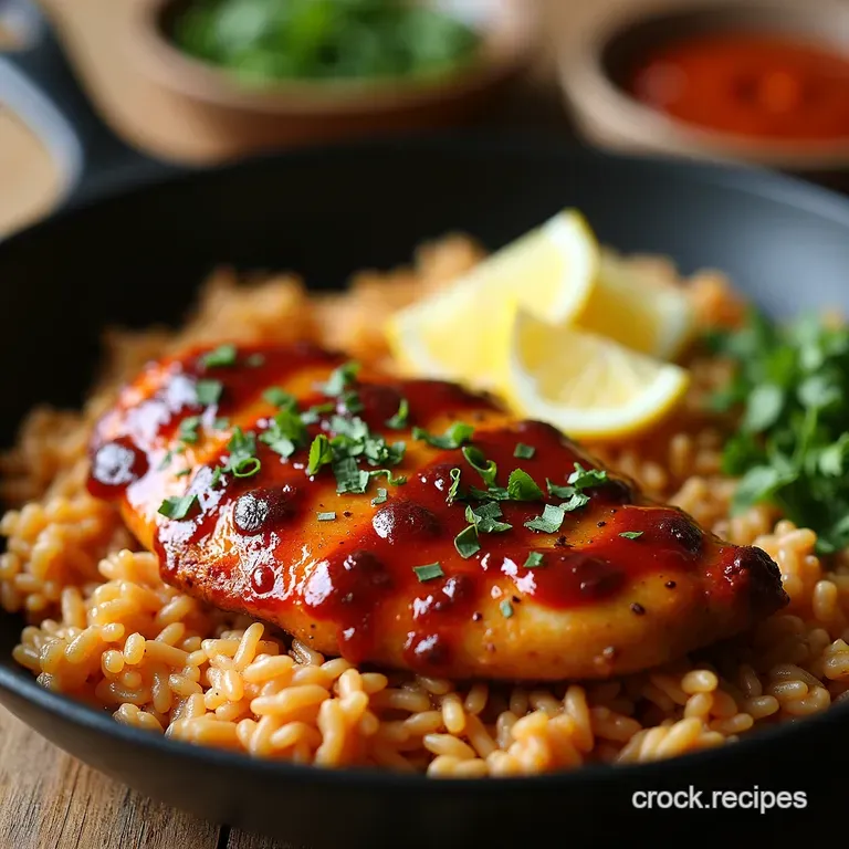 Smoky Chipotle Bbq Chicken and Rice Skillet Delight presentation