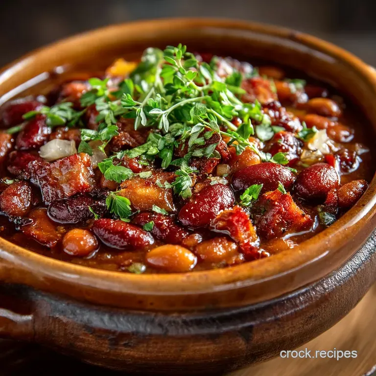 The Comfort King Ultimate Sticky Smoky SlowCooker Cowboy Beans
