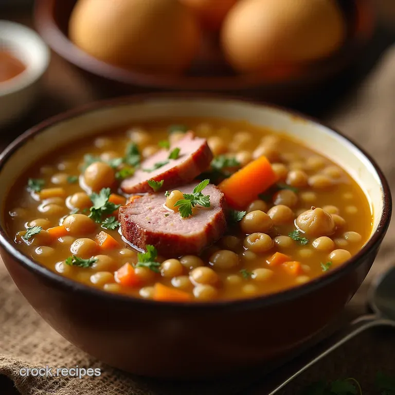 The Sunday Roast Companion Rich and Smoky Split Pea Soup with Leftover Ham Hock presentation