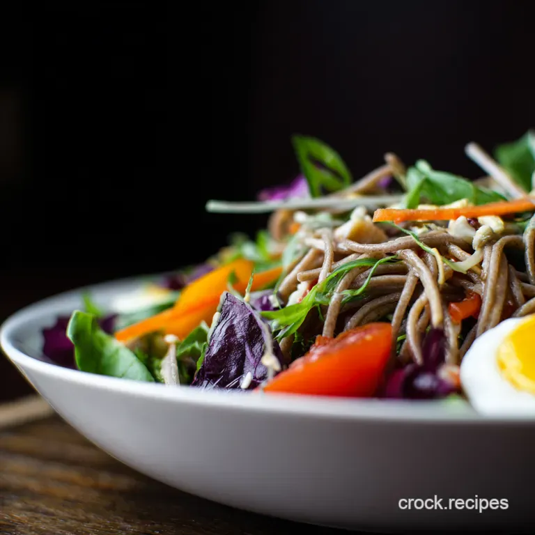 Soba Good Asian Noodle Pasta Salad with Sesame Ginger Dressing presentation