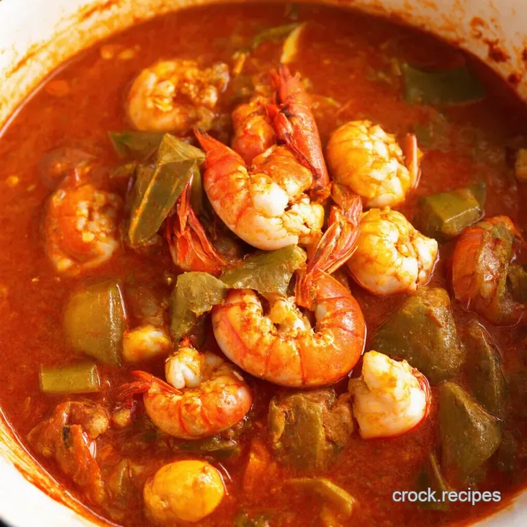 Soulful Louisiana Seafood Gumbo presentation