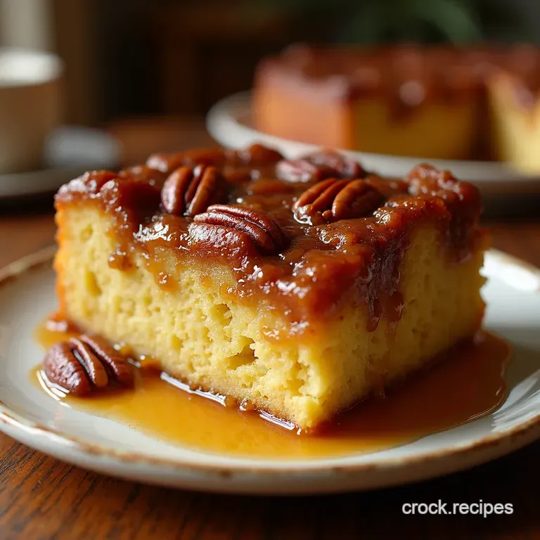 Southern Comfort Pecan Caramel Upside Down Cake presentation