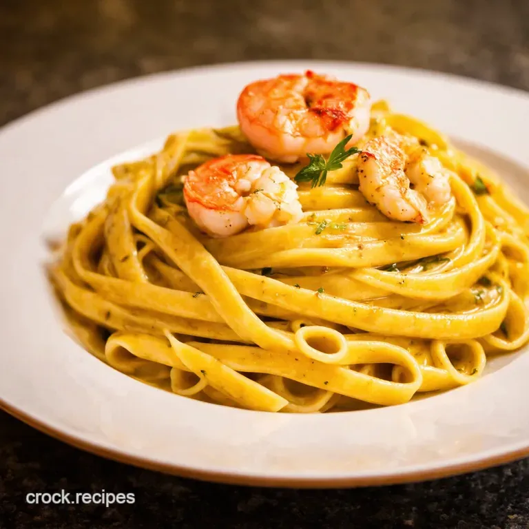 Spanish Sunshine Seafood Tagliatelle presentation