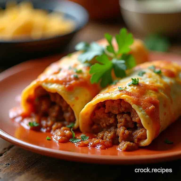 Speedy Beef Mince Enchilada Rollups presentation