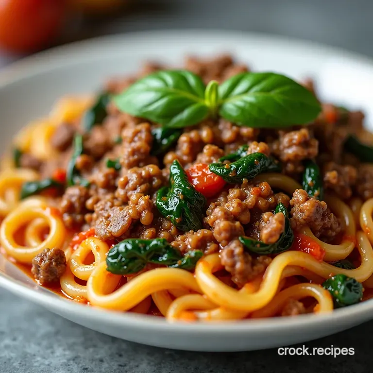 Speedy Beef Spinach Pasta Powerhouse