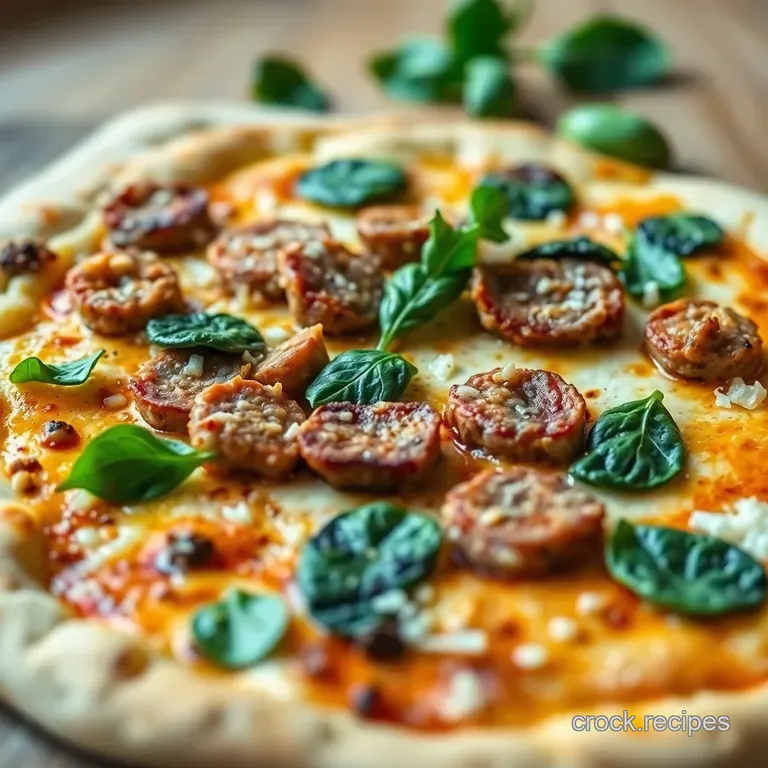 Speedy Sausage & Spinach Flatbread Pizza