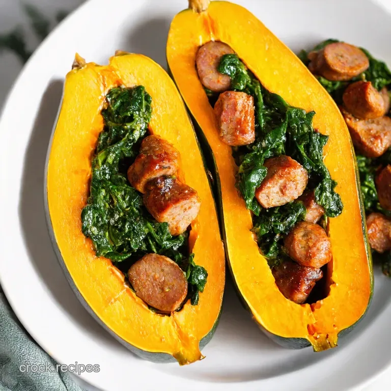 Speedy Sausage Spinach Squash Boats Easy Weeknight Dinner