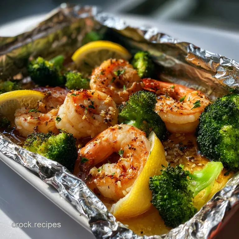 Shrimp Broccoli Foil Packs: Speedy Lemon-Garlic Dinner presentation