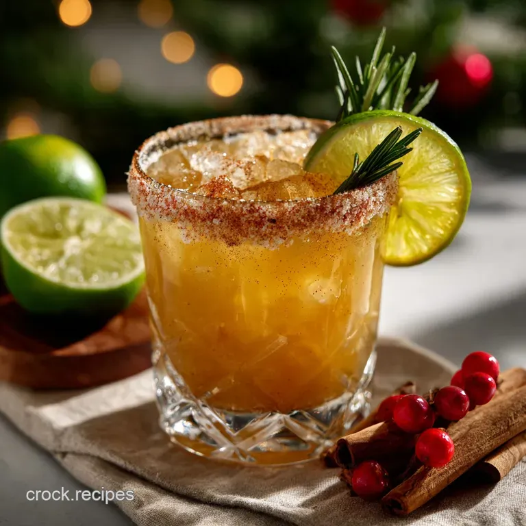 Elegant margarita in a festive glass, rimmed with coarse salt, showcasing the bright orange and deep red cocktail colors.