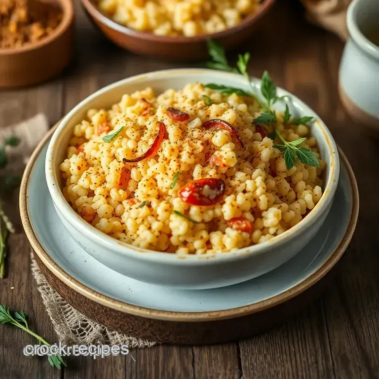 Cooked Couscous with Spices and Herbs presentation
