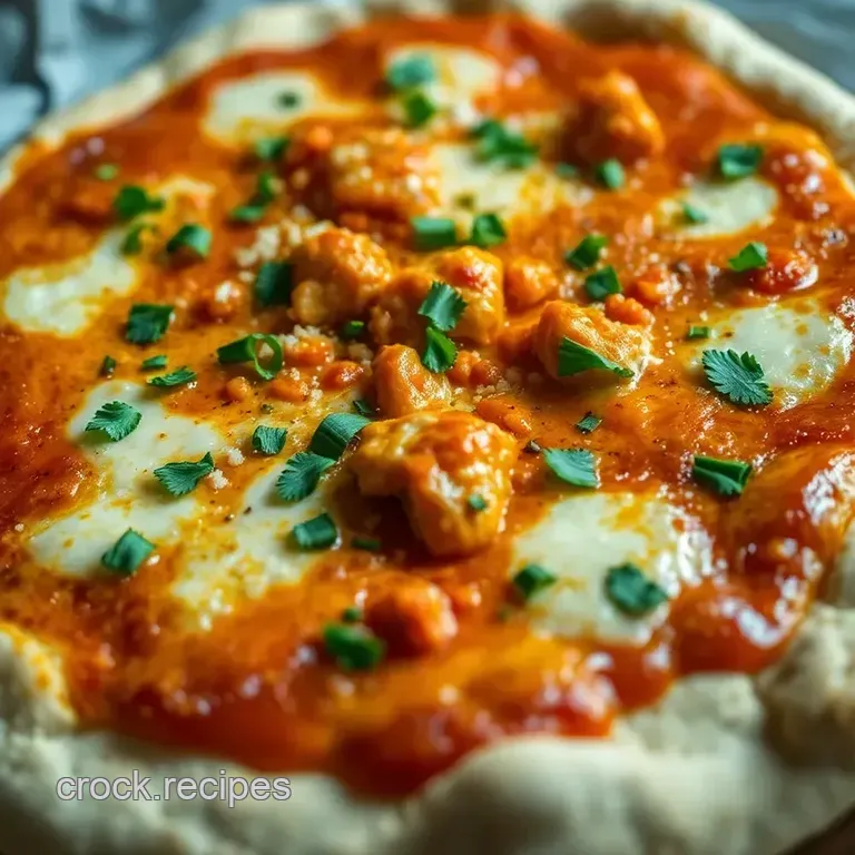 Spicy Buffalo Chicken Pizza with Creamy Ranch Drizzle presentation