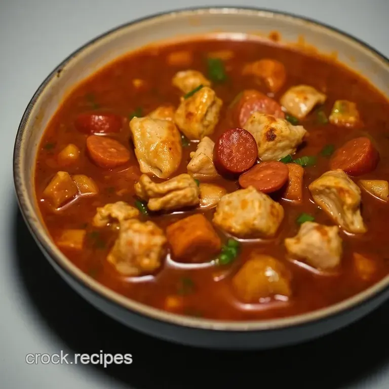 Spicy Chicken Andouille Sausage Gumbo: A Flavorful Cajun Delight presentation