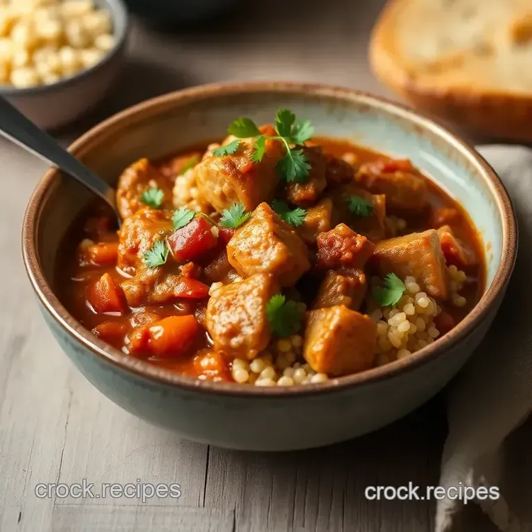 Savory Spicy Chicken Stew with Quinoa presentation