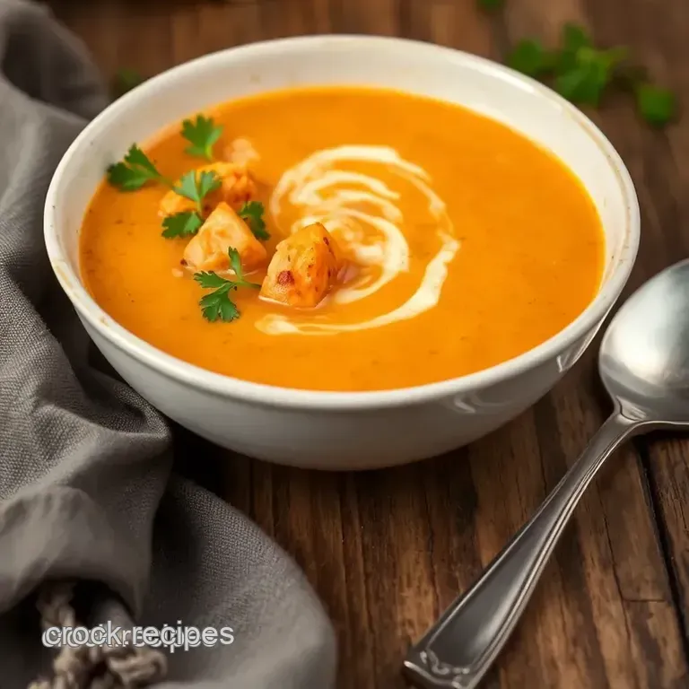 Comforting Simmered Chicken Sweet Potato Fusion Soup presentation