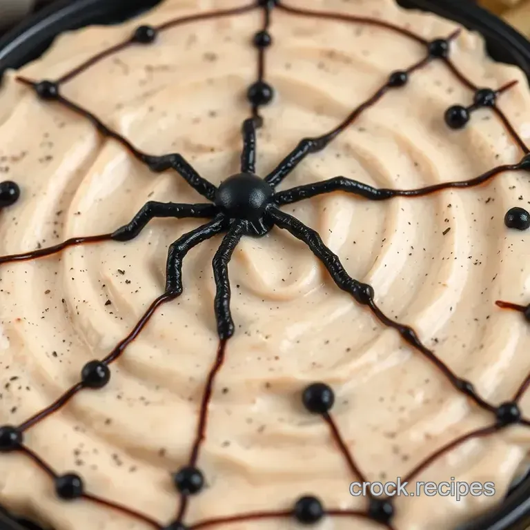 Spooky Spiderweb Dip with Crunchy Critters presentation