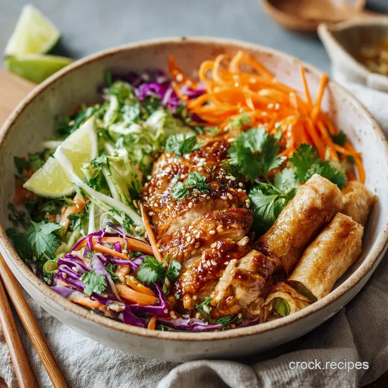 Spring Roll Meal Prep Bowls The NoSogginess HoneyLime Chicken Feast