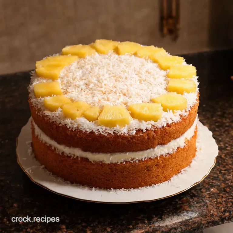 Stars Stripes Pineapple Coconut Cake presentation