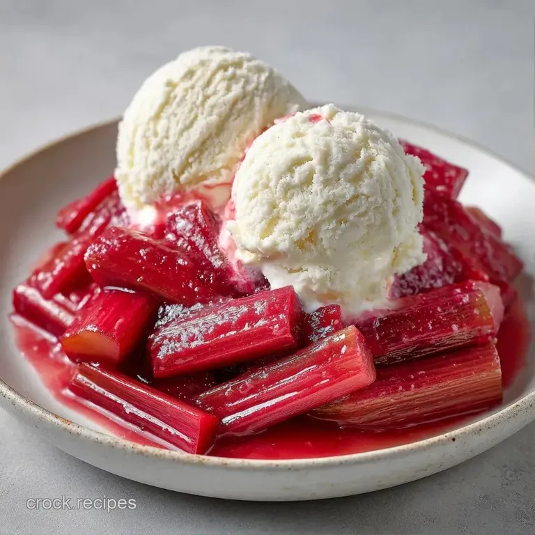 Elegant glass bowl featuring bright pink fruit compote resting atop a perfect sphere of melting white ice cream.