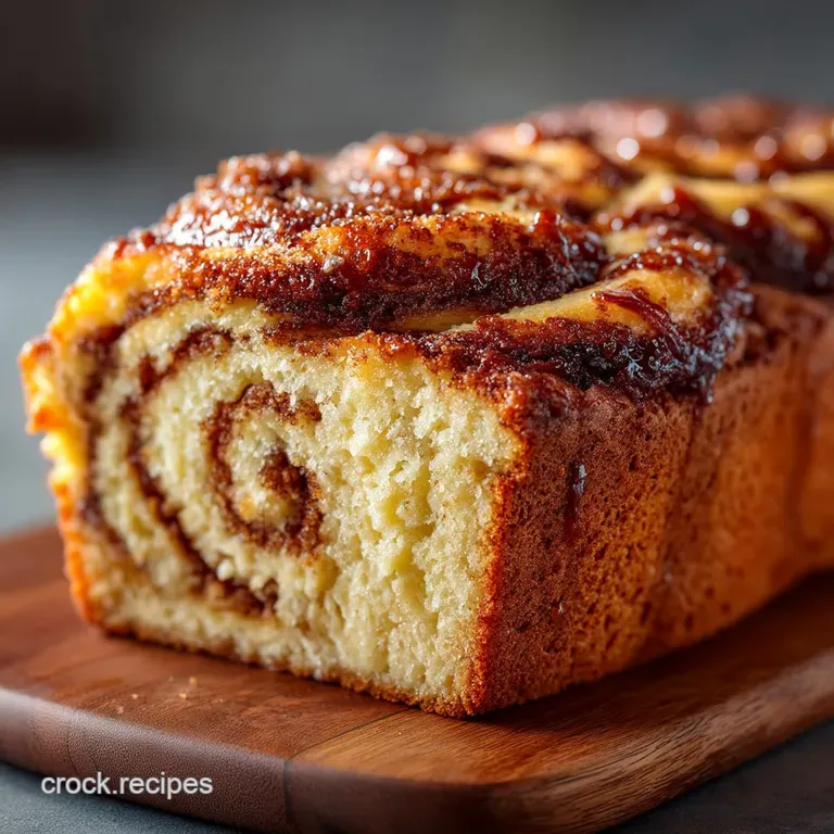 The Morning Glory Loaf Sticky Cinnamon Swirl Quick Bread with Vanilla Glaze presentation