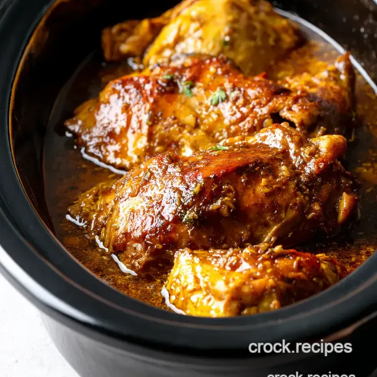 Sticky Honey Garlic Chicken - Slow Cooker presentation