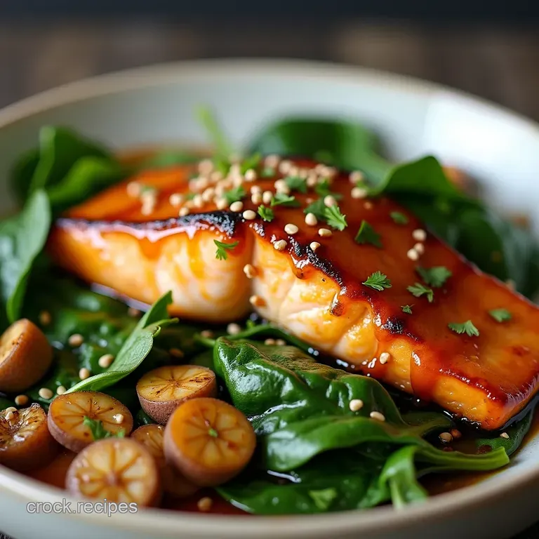 Better Than Takeout 20Minute Sticky HoneyGarlic Salmon with Sesame Spinach