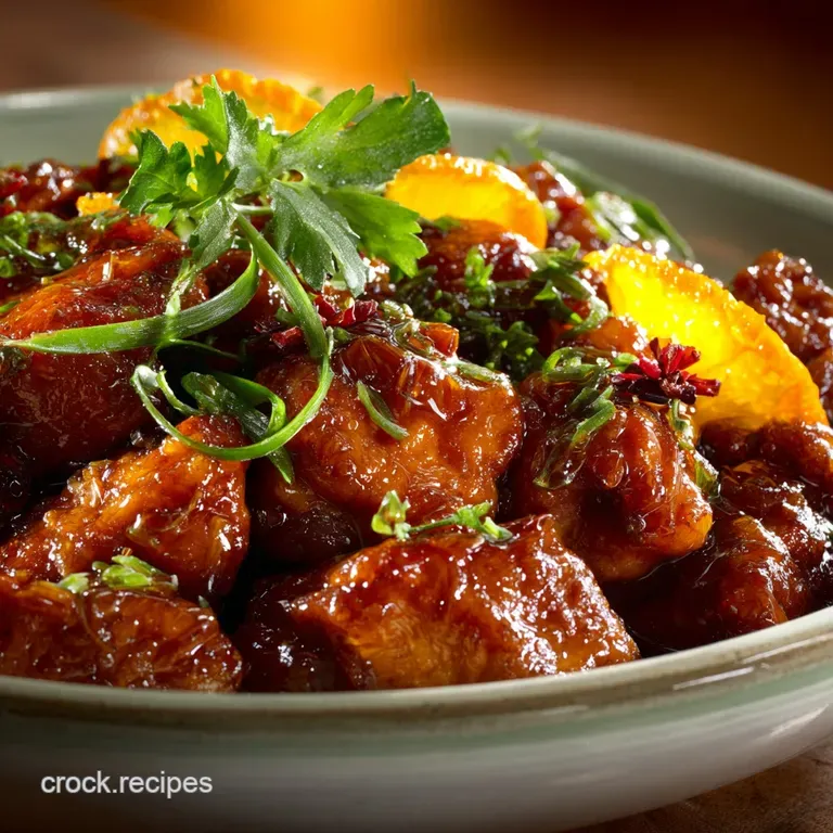 Slow Cooker Orange Chicken: the Gaffers Sticky Weeknight Winner presentation