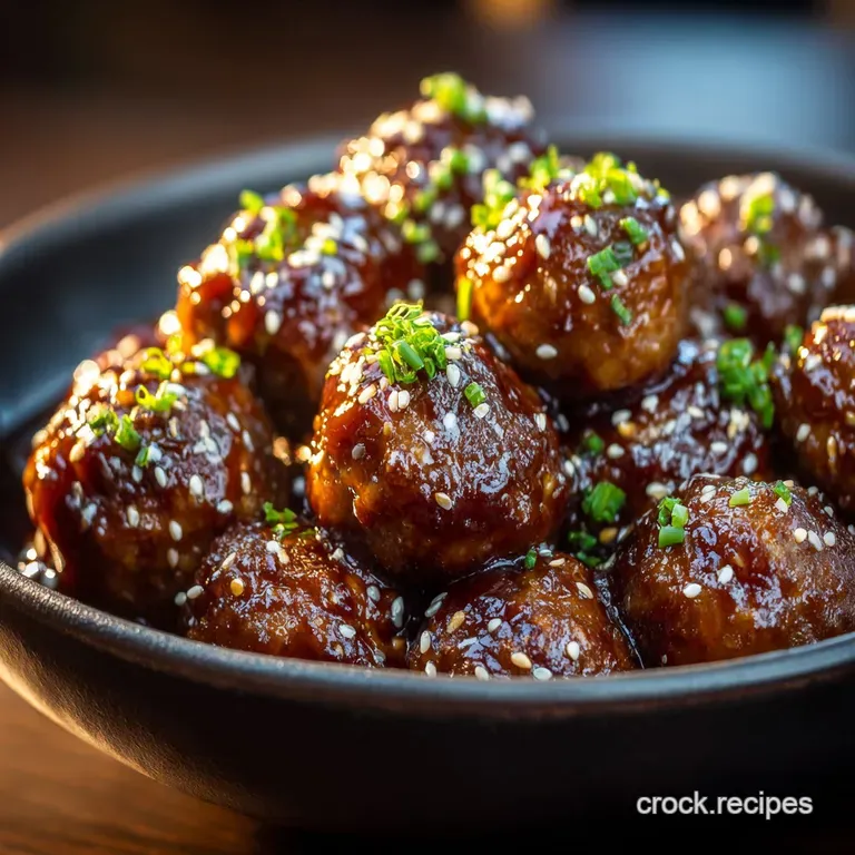 Chefs Sticky Savoury Slowcooker Teriyaki Meatballs presentation