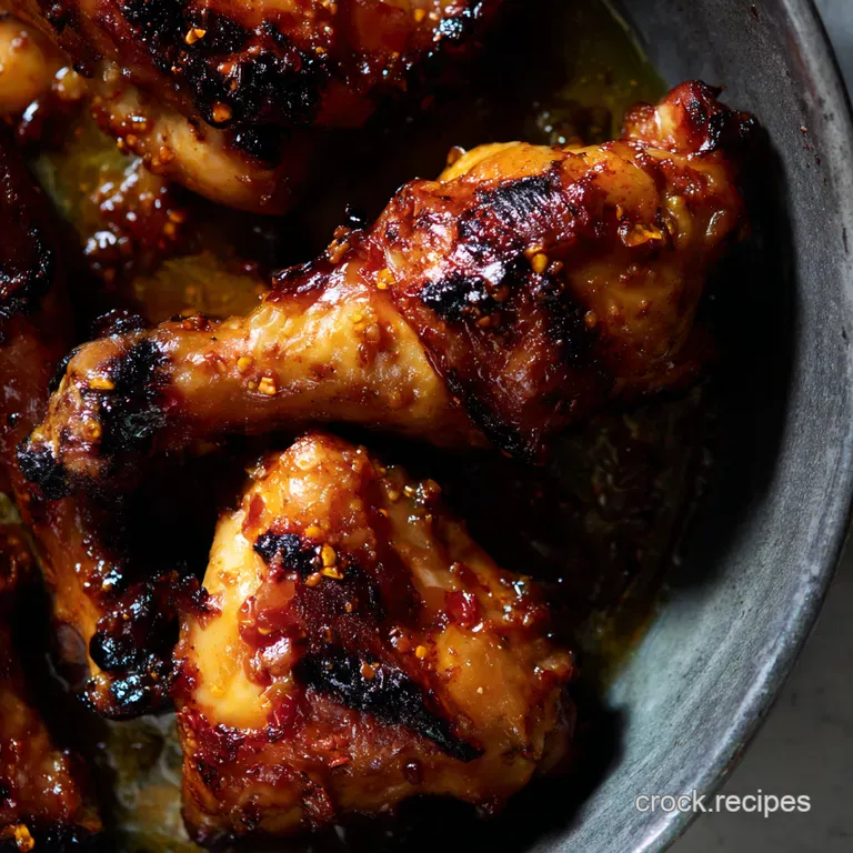 Sticky Spicy Baked Chicken Legs with a Hint of Marmalade presentation
